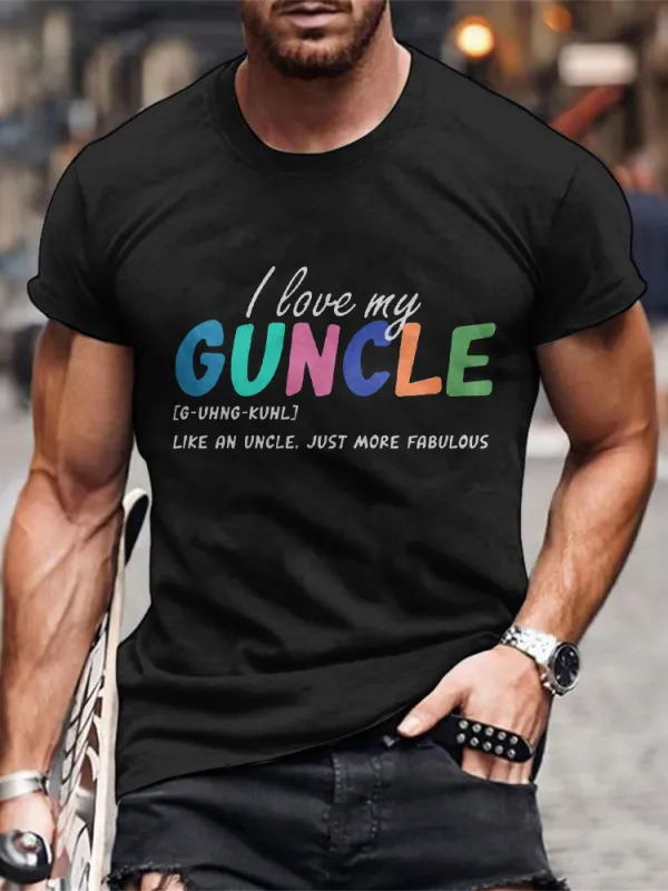 Men'S I Love My Guncle Print T-Shirt
