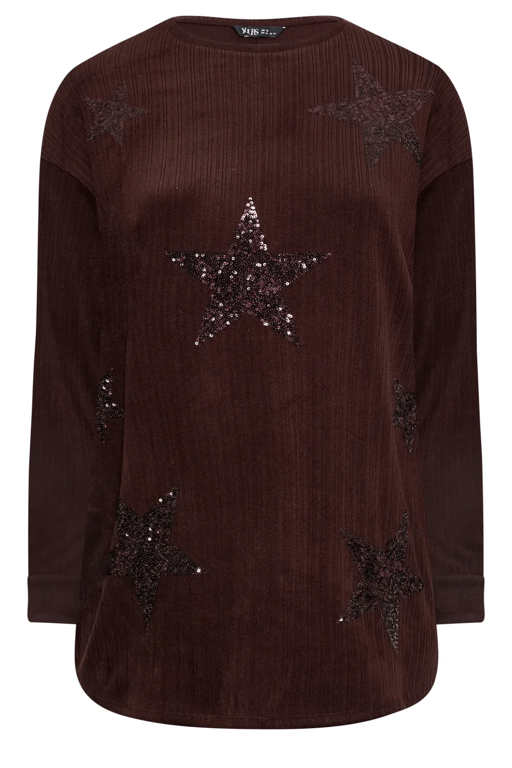 YOURS LUXURY Curve Blue Star Sequin Sweatshirt