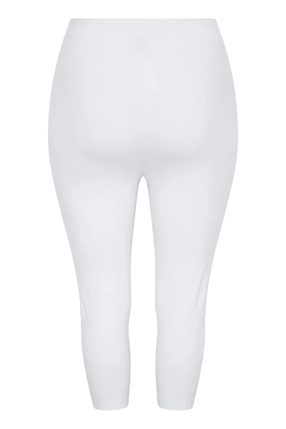 YOURS Curve Black Lace Stretch Cropped Leggings