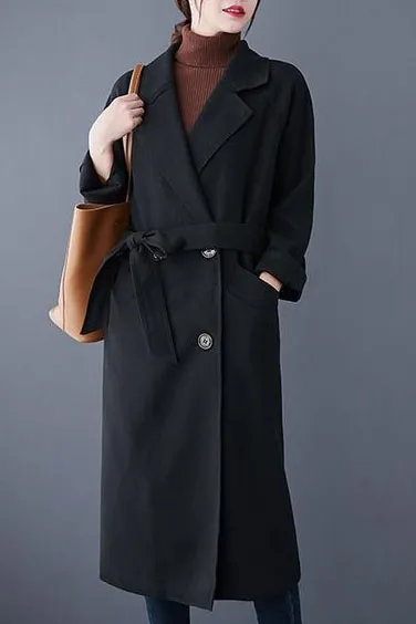 Hepburn Style Solid Over The Knee Coat
