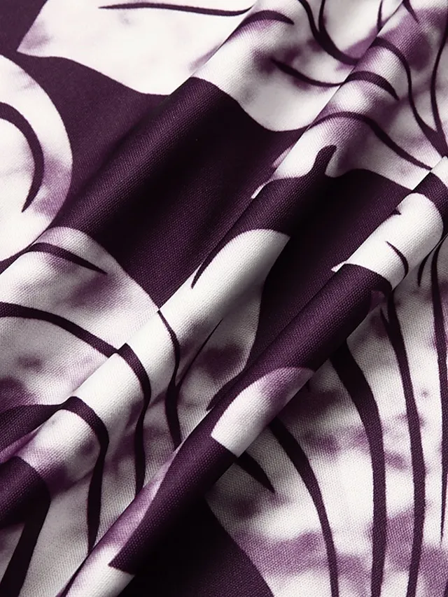 Women‘s Plus Size Curve Dress Set Print Crew Neck Long Sleeve Spring Fall Elegant Maxi long Dress Formal Party Dress