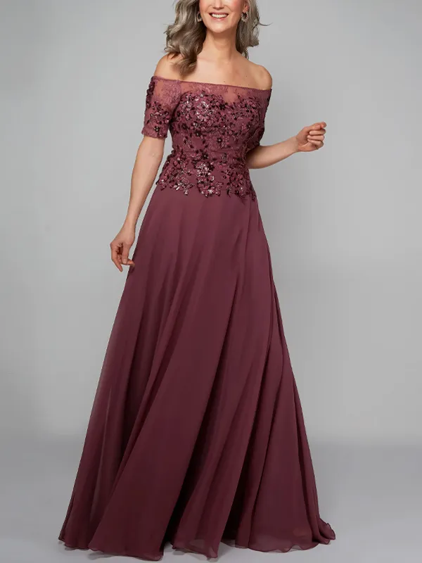 One-shoulder Sequined Lace Dress