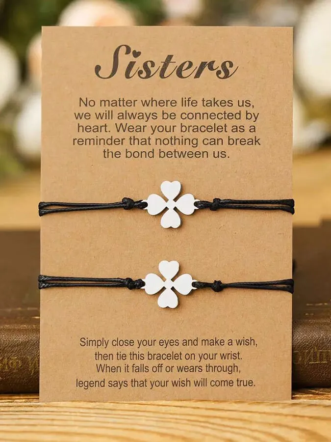 2-Pack St. Patrick's Day Lucky Clover Bracelet Set