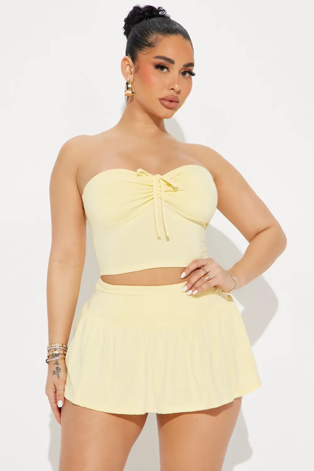 Lily Ruffle Skirt Set - Yellow