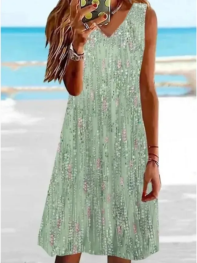 Women's Casual Dress Tank Dress Floral Dress Floral Ditsy Floral Pocket Print Strap Midi Dress Active Fashion Outdoor Daily Sleeveless Loose Fit Black Wine Blue Summer Spring S M L XL XXL