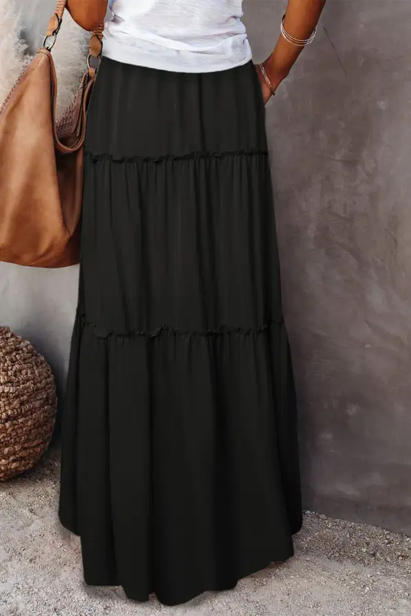 Maxi High Waist Tiered Skirt