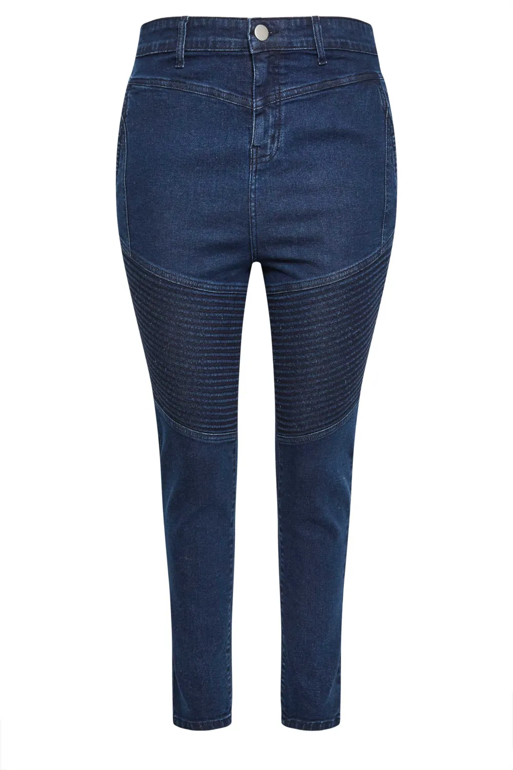 YOURS Curve Indigo Blue Skinny AVA Biker Jeans