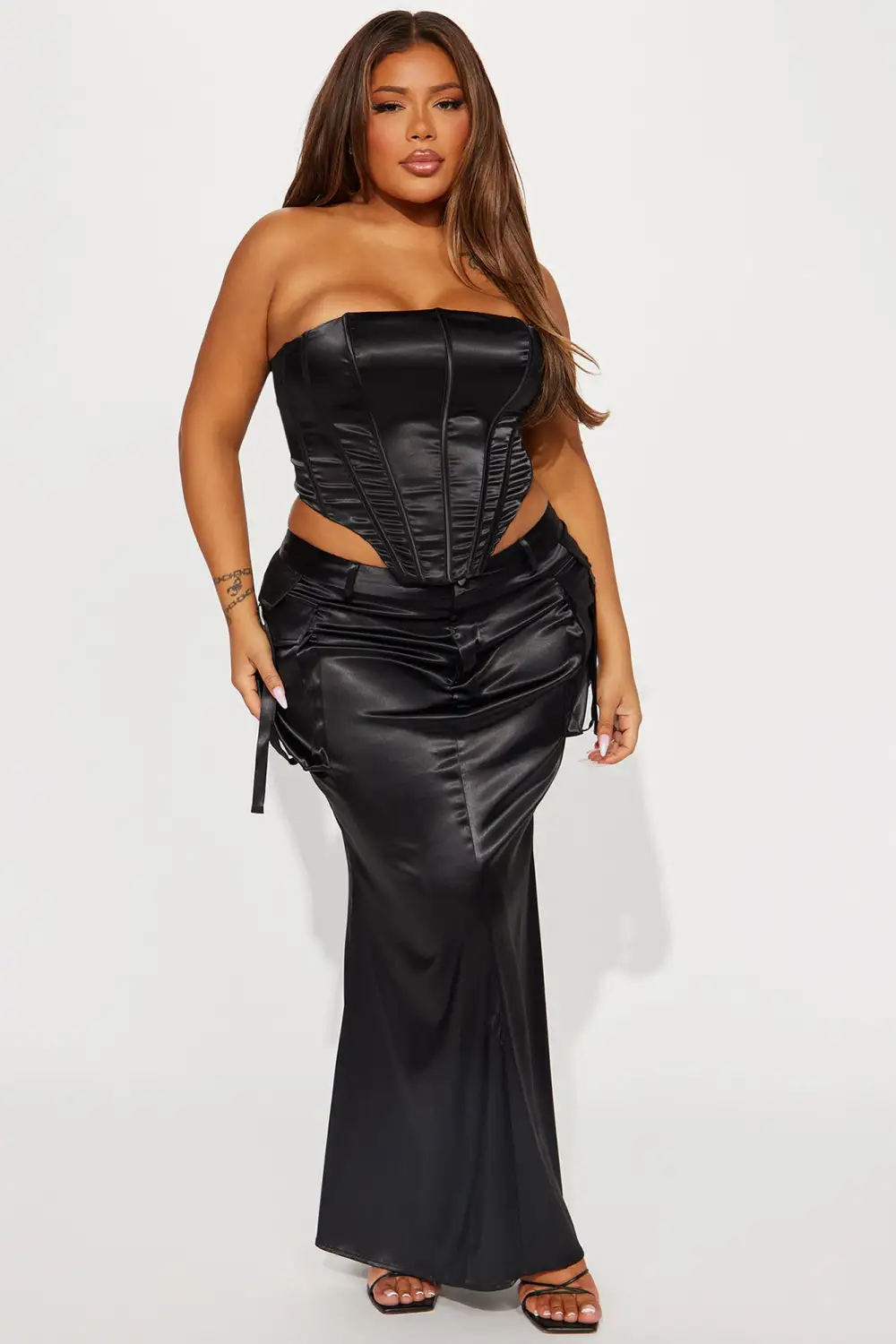 Happily Ever After Satin Corset Top - Black