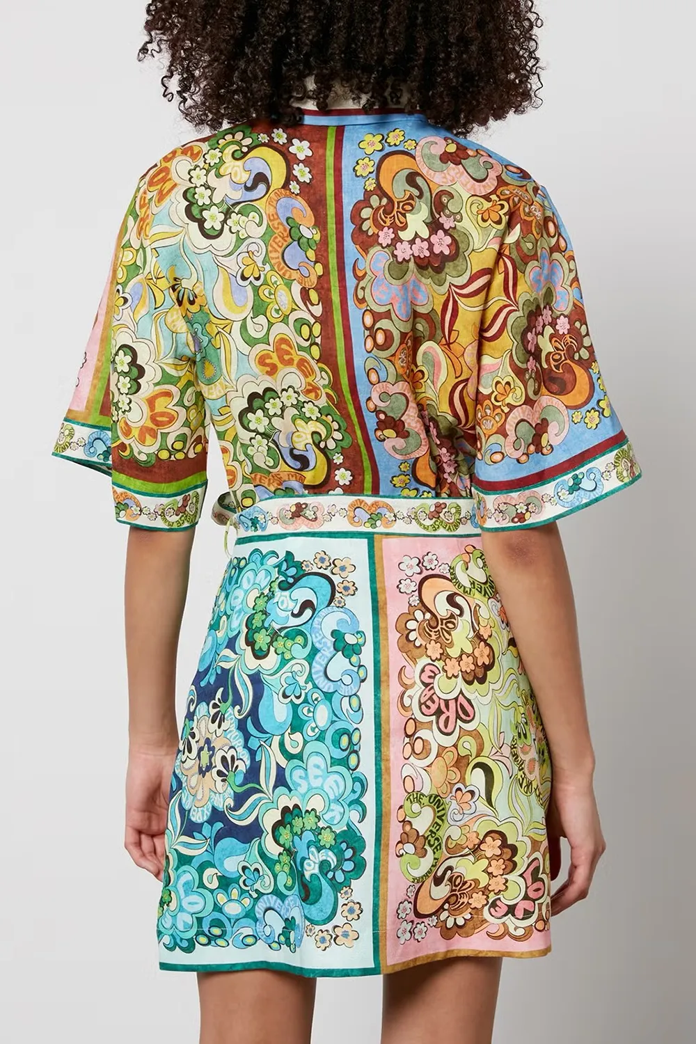 Dreamer printed linen shirt dress