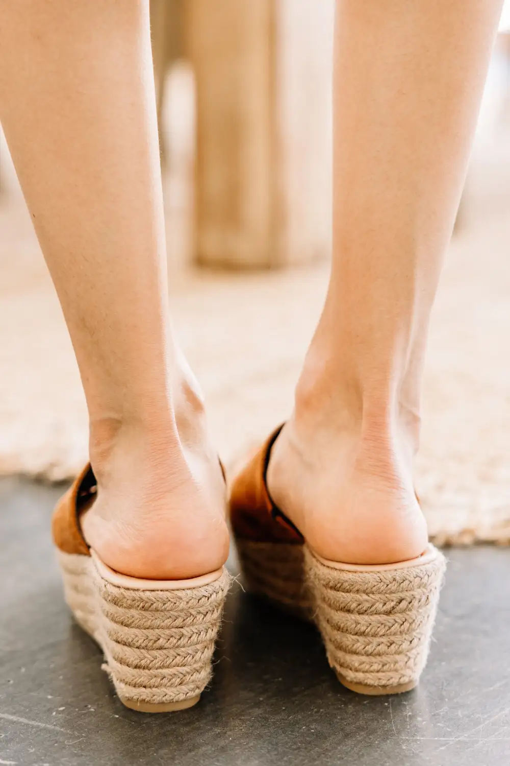 Going Well Tan Brown Espadrille Wedges