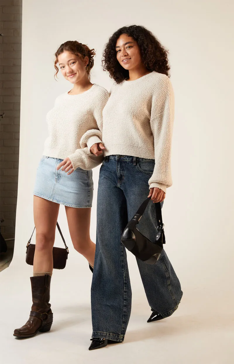 LA Hearts Snug Waffle Knit Sweater