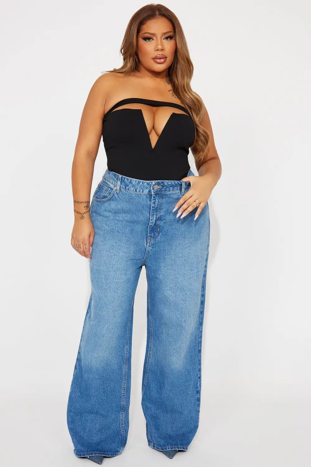 For The Longest Time Wide Leg Jeans - Medium Wash