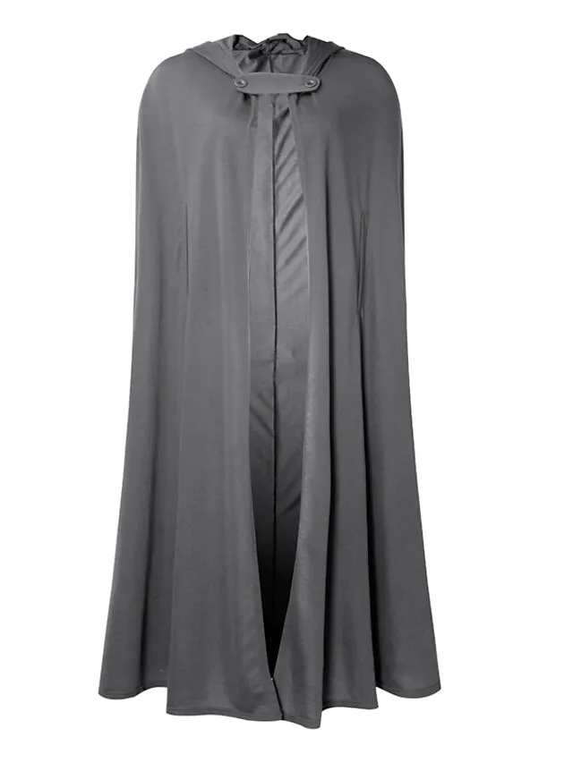 Women's Winter Coat Cloak / Halloween Xmas Capes Long Layered Coat Warm Windproof Overcoat Fall Single Breasted Hooded Coat Green Black Blue Gray Christmas Crewneck S M L XL / Winter
