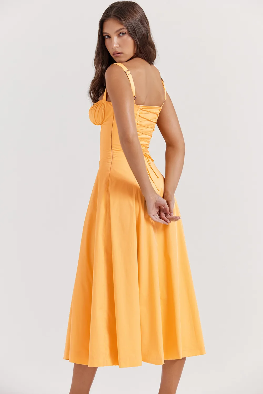 TANGERINE BUSTIER SUNDRESS