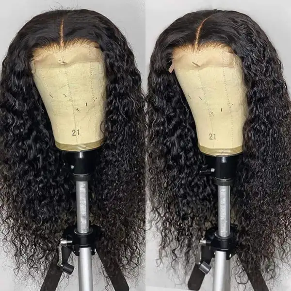 Deep Curly 4x4 Lace Closure Wig  180% Virgin Human Hair Wig