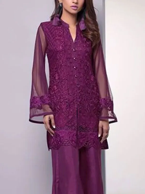 Lace mesh temperament shirt top ladies suit