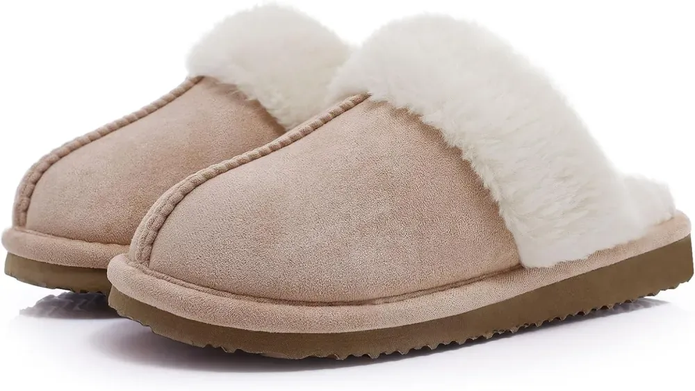 Women's Fuzzy Memory Foam Slippers Fluffy Winter House Shoes Indoor and Outdoor