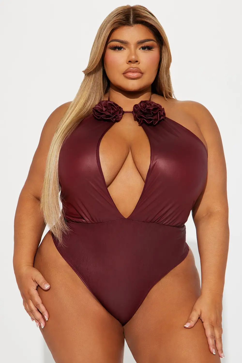 Carmelita Cut Out Bodysuit - Wine