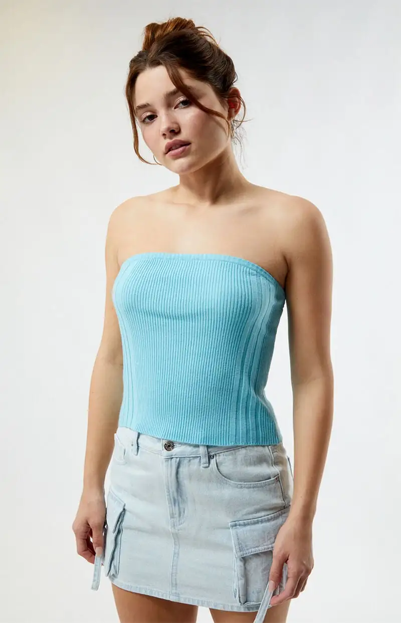 LA Hearts Longline Sweater Tube Top