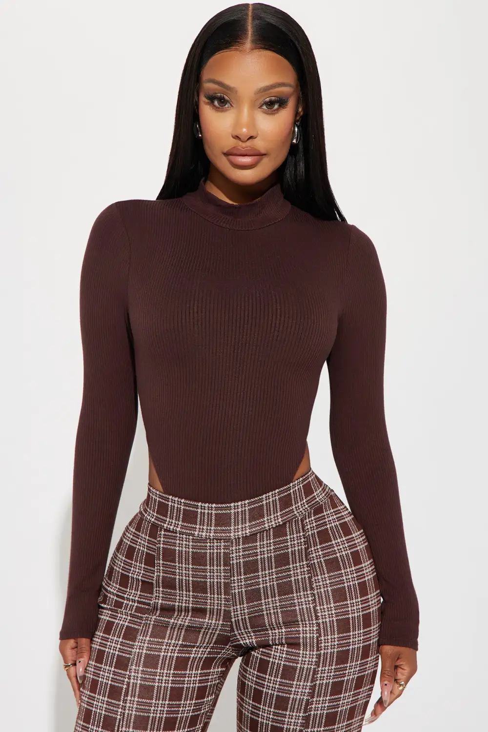 Nova Ribbed Bodysuit - Chocolate