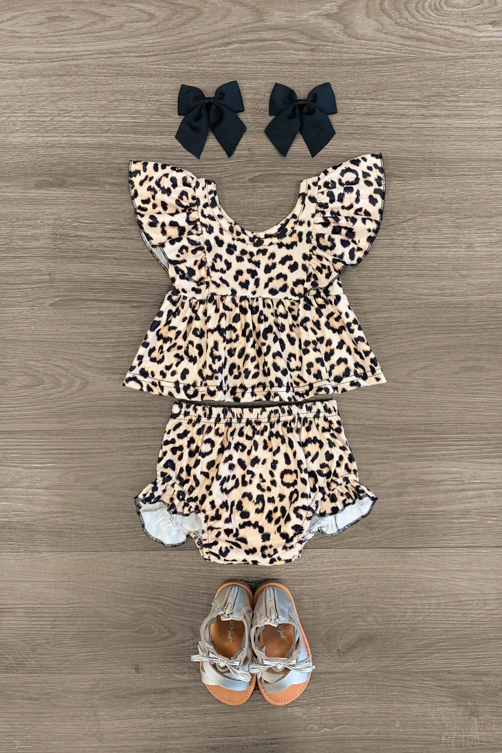Cheetah Ruffle Baby Bloomer Set
