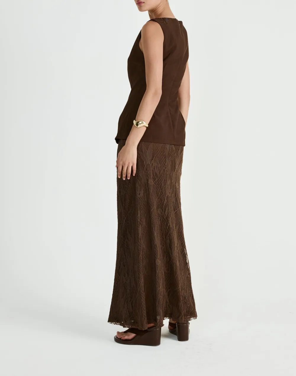 Low Waist Flowing Lace Skirt For Women