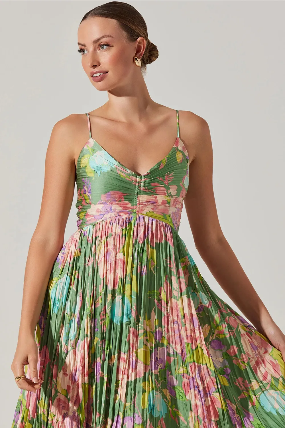 MAEVE PLEATED MIDI DRESS
