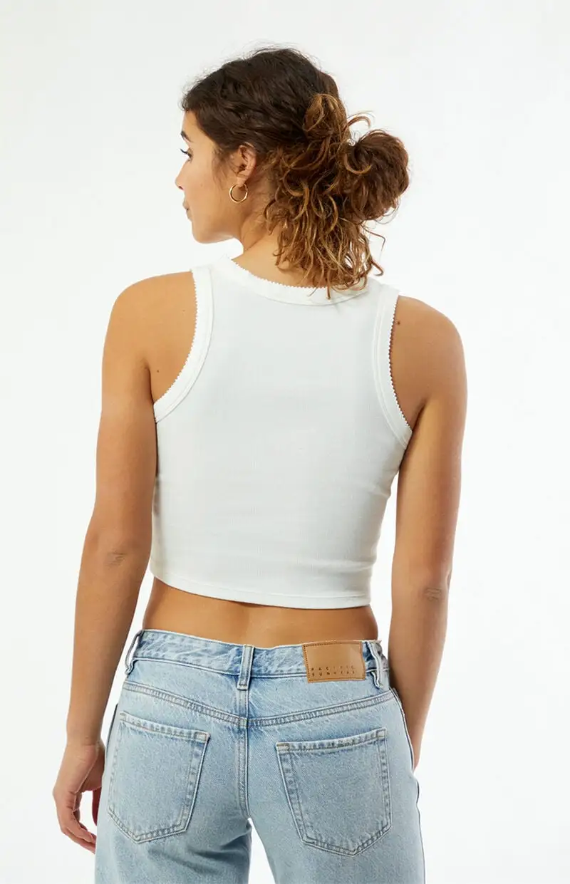 LA Hearts Verona Scalloped Stitch Tank Top