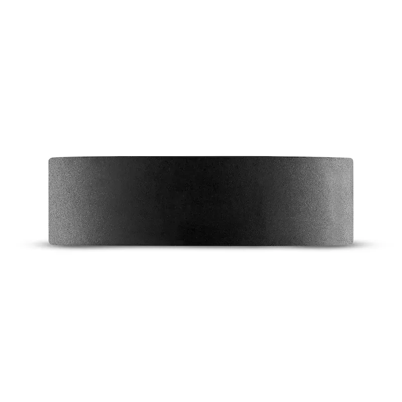 Men's Sandblasted Wedding Band Black Ion-Plated Tungsten