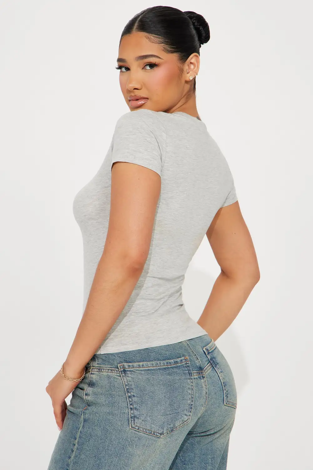 Camilla Classic Fit Crew Neck Tee - Heather Grey