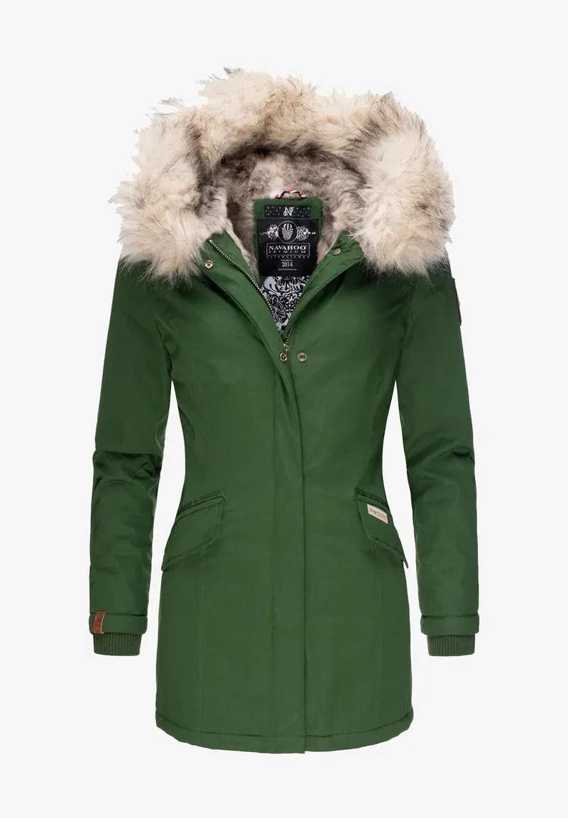 Plain  parka  coat black