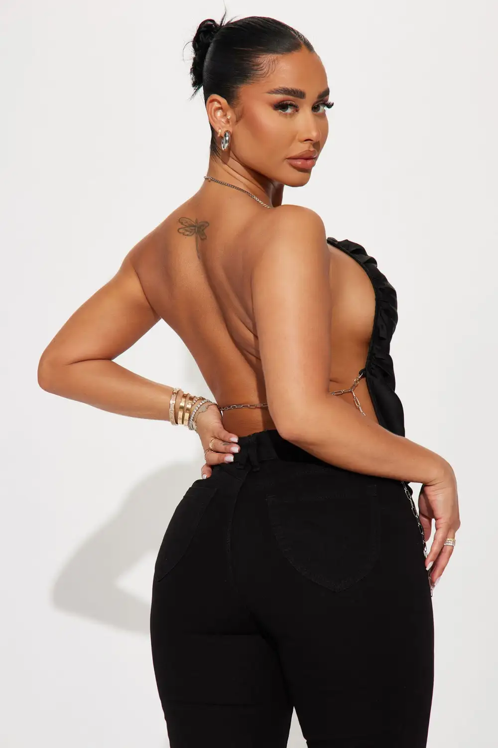 Cherish This Forever Satin Top - Black