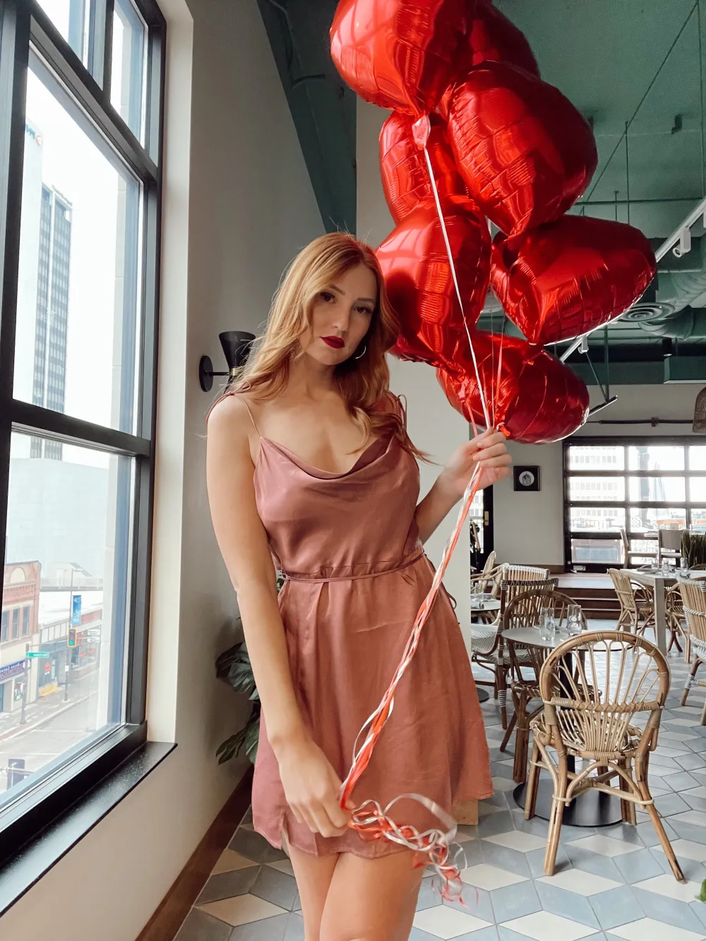 Rose I'm The Catch Satin Dress