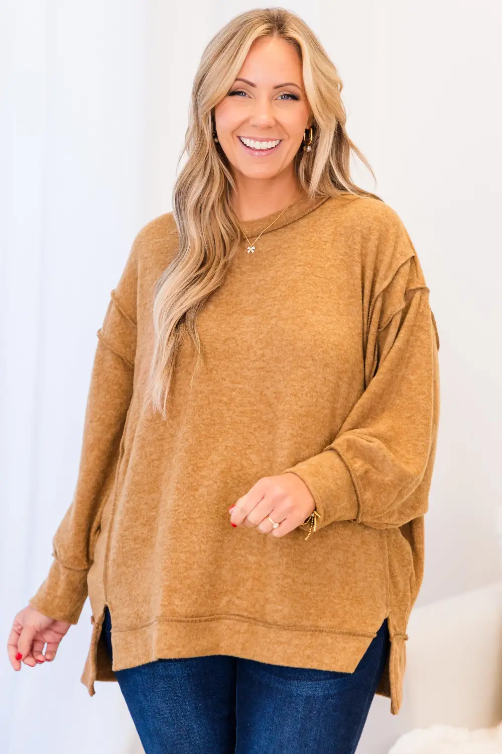 Say Hello Sweater, Deep Camel