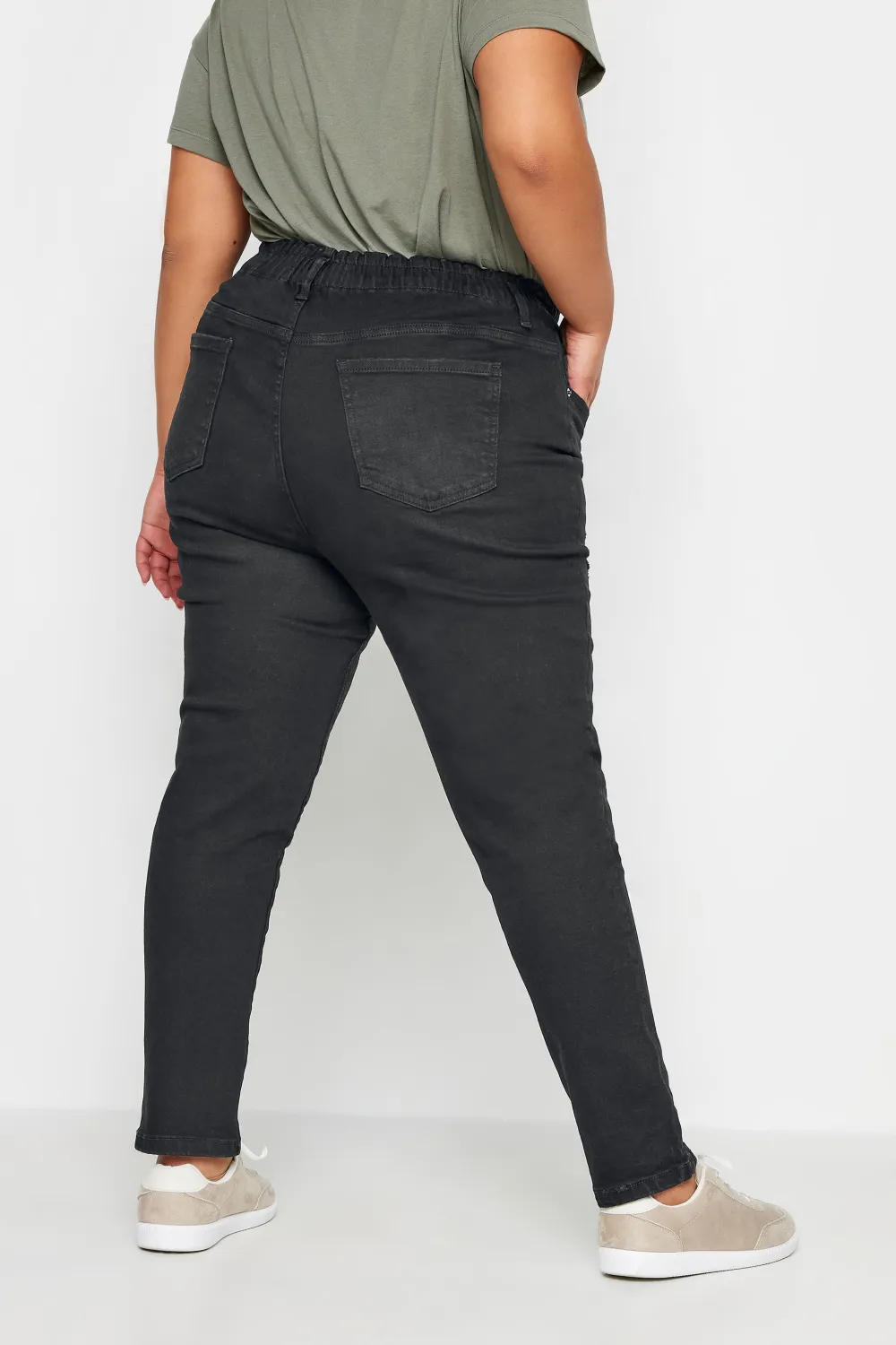 YOURS Curve Indigo Blue Washed Elasticated Stretch MOM Jeans