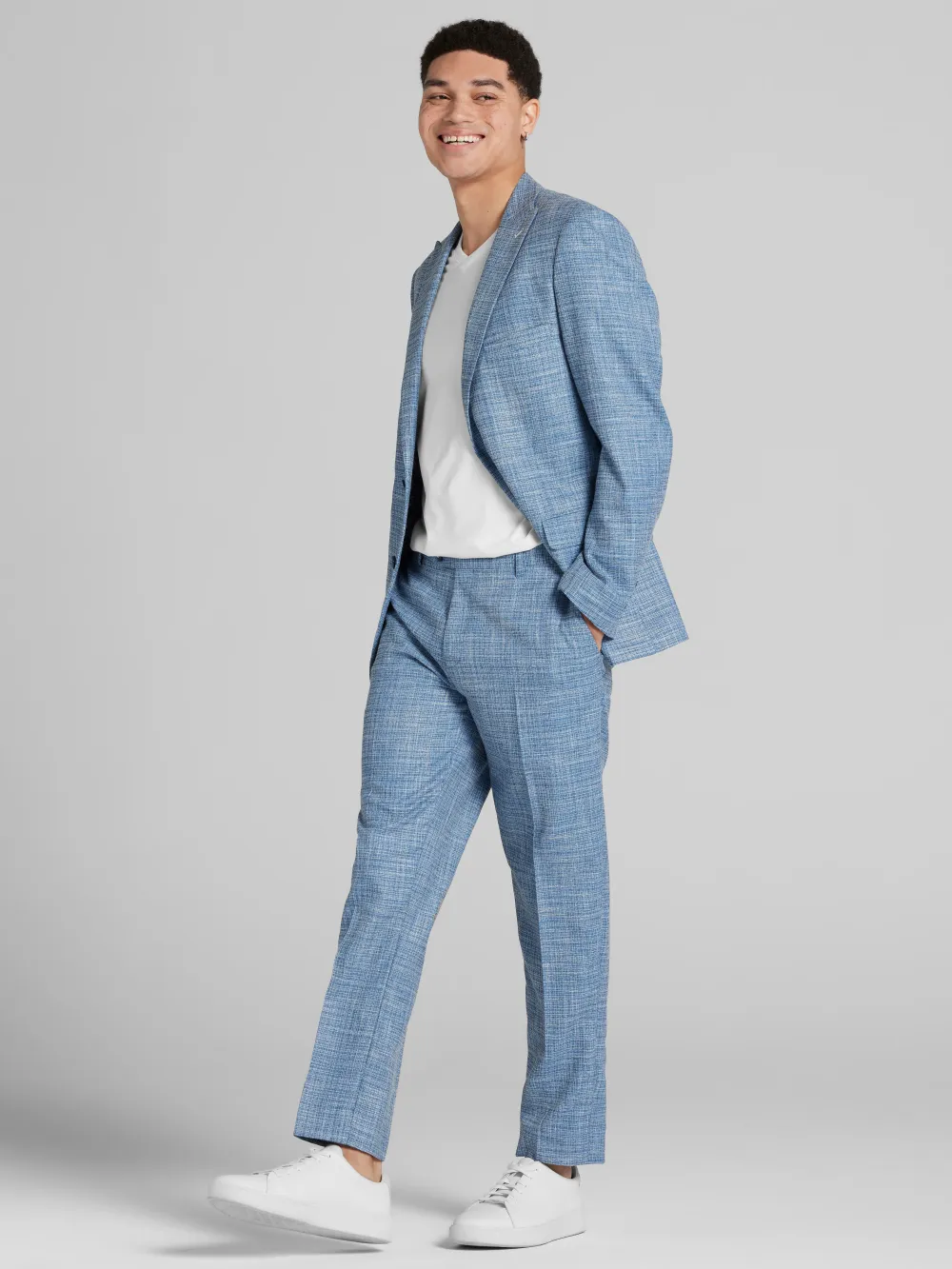 Paisley &Amp; Gray Slim Fit Textured Crosshatch Suit Jacket