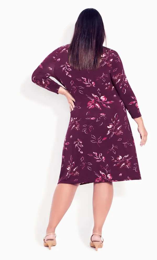 Evans Purple Floral Print Wrap Dress