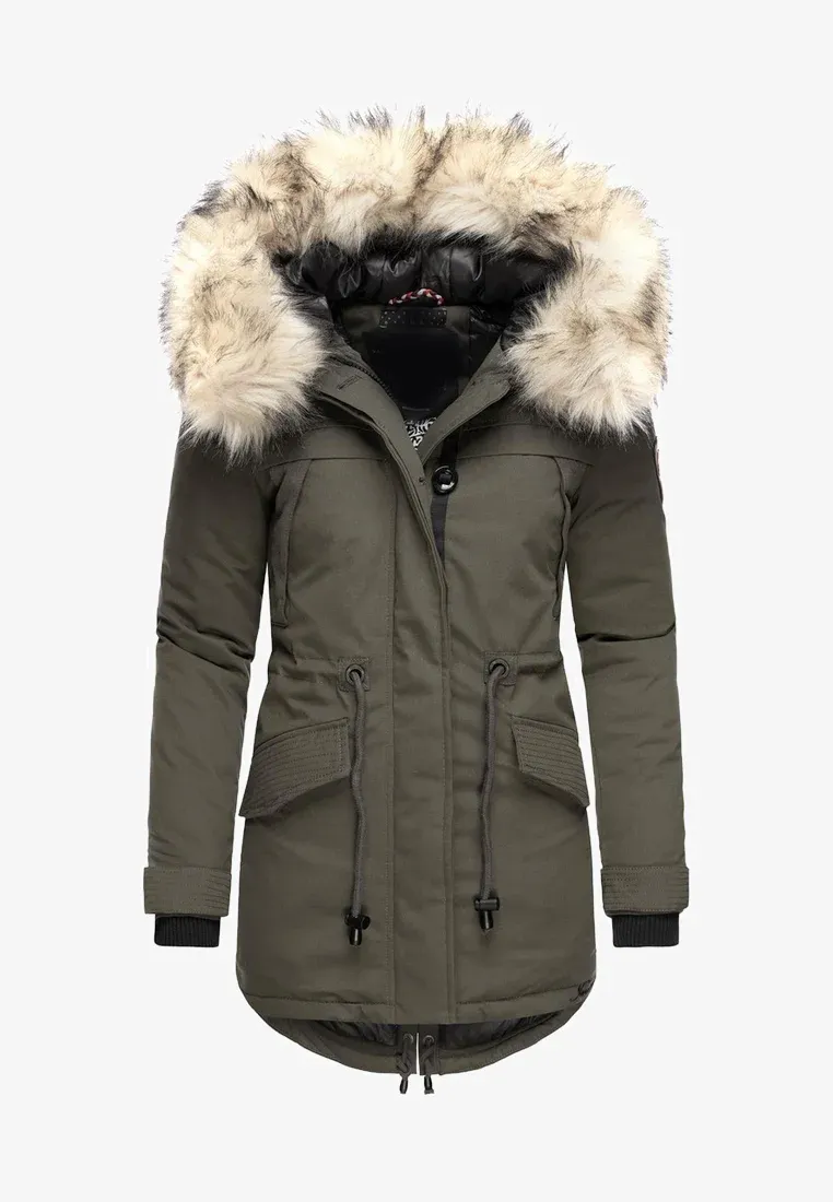 Warm winter ladies parka coat