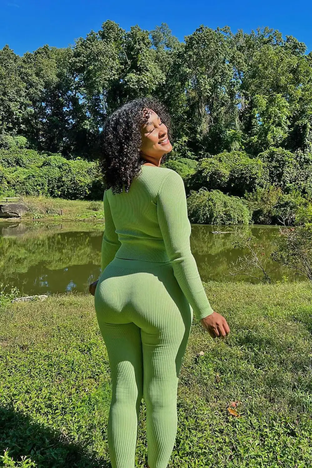 Wrong Way Sweater Pant Set - Green