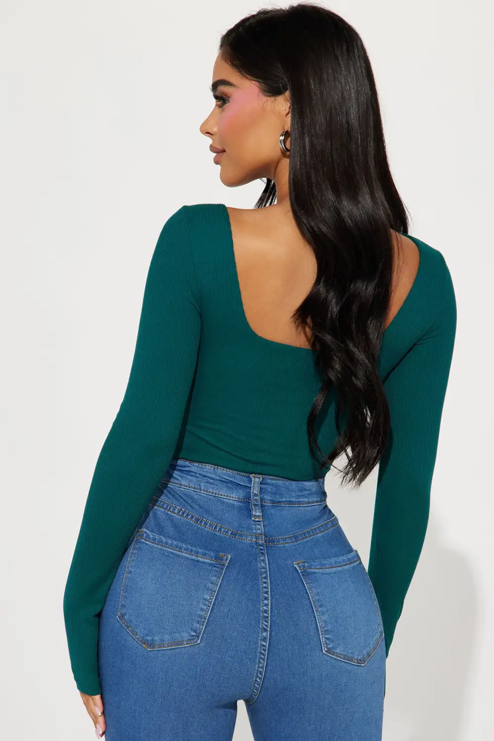 Feeling Fine Ribbed Bodysuit - Teal