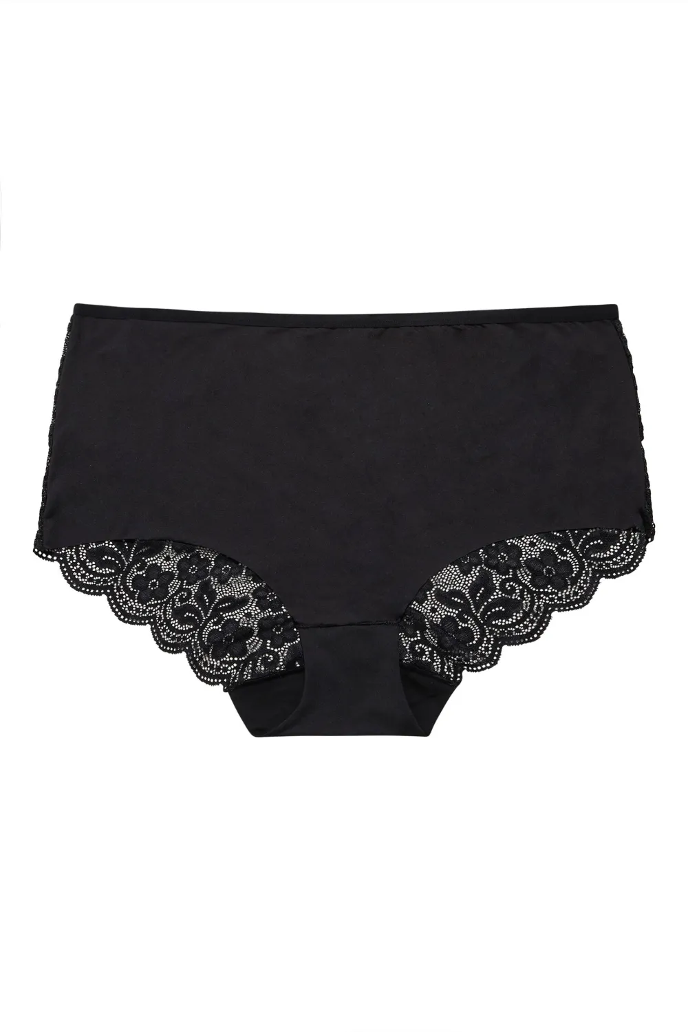 YOURS 3 PACK Curve Black Lace Full Briefs