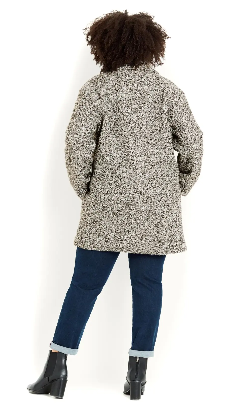 Evans Grey Boucle City Coat