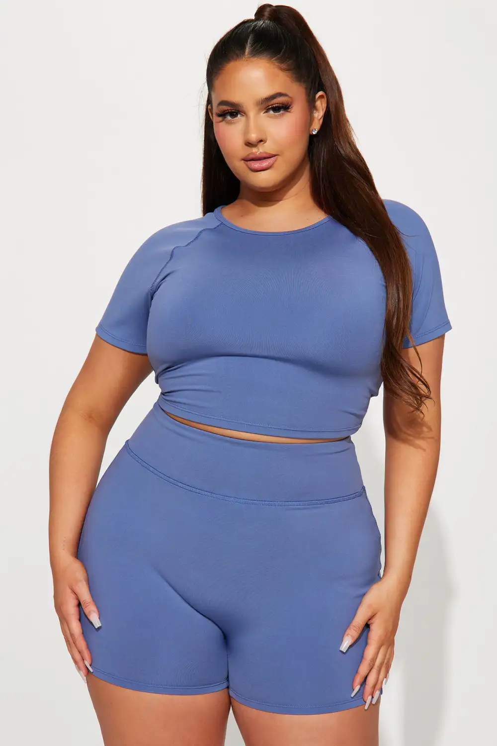 Break A Sweat Active Top - Slate Blue