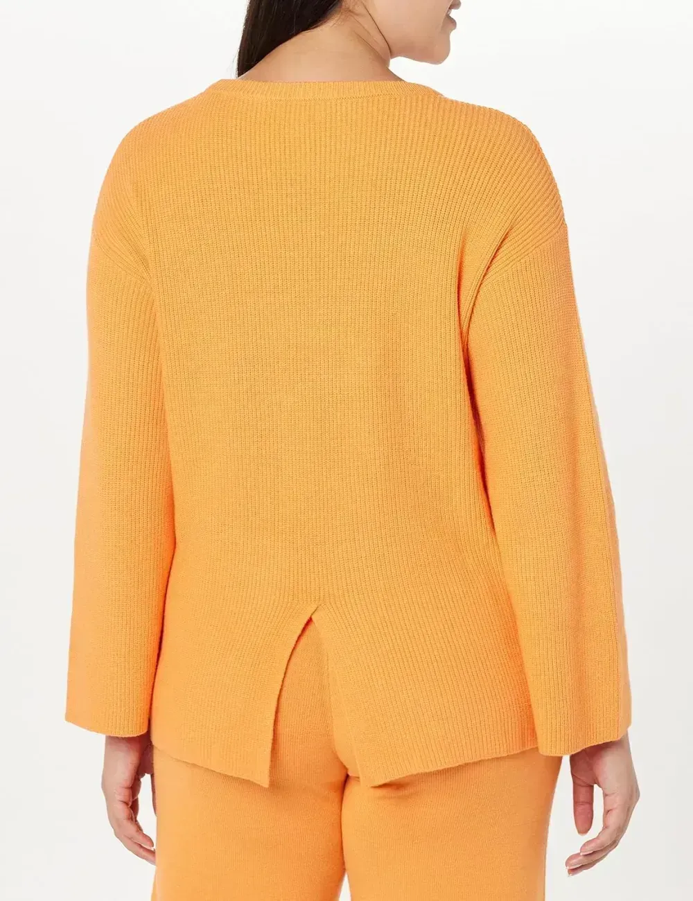 Women's Alice Crewneck Back-Slit Ribbed Pullover Sweater