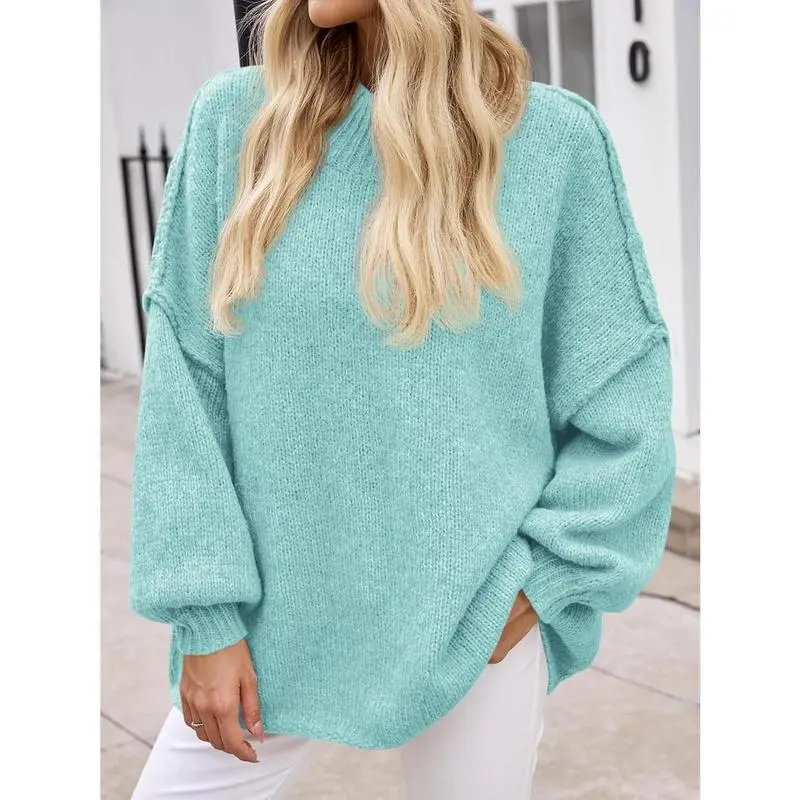 Women's loose-fitting ribbed knit dress