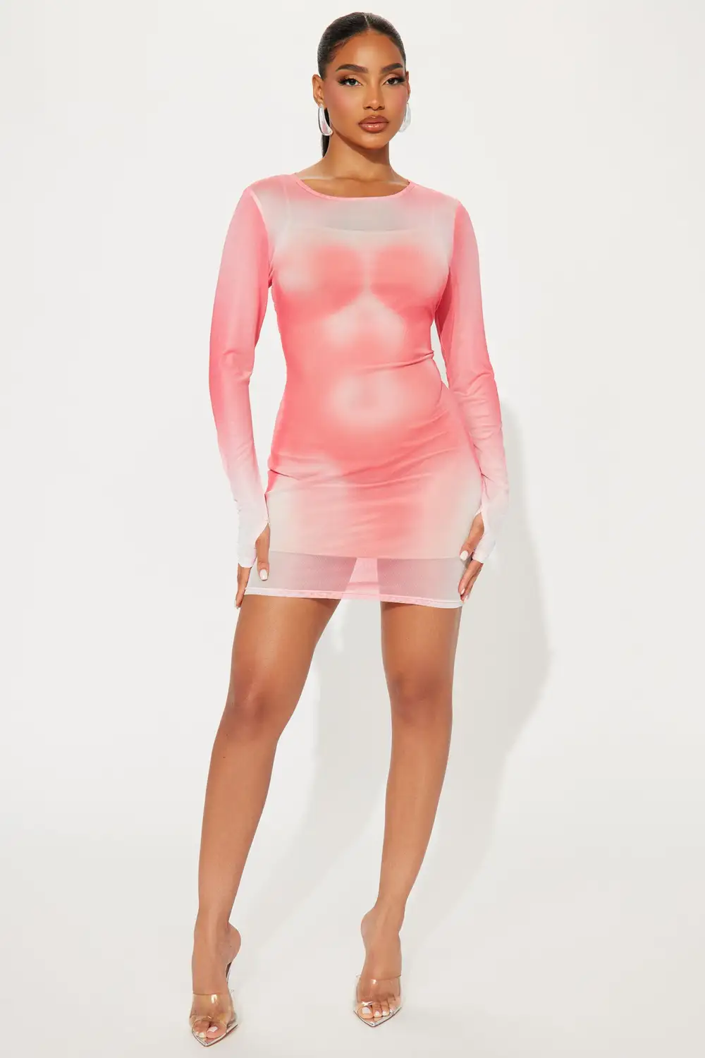 Kai Mesh Mini Dress - Pink