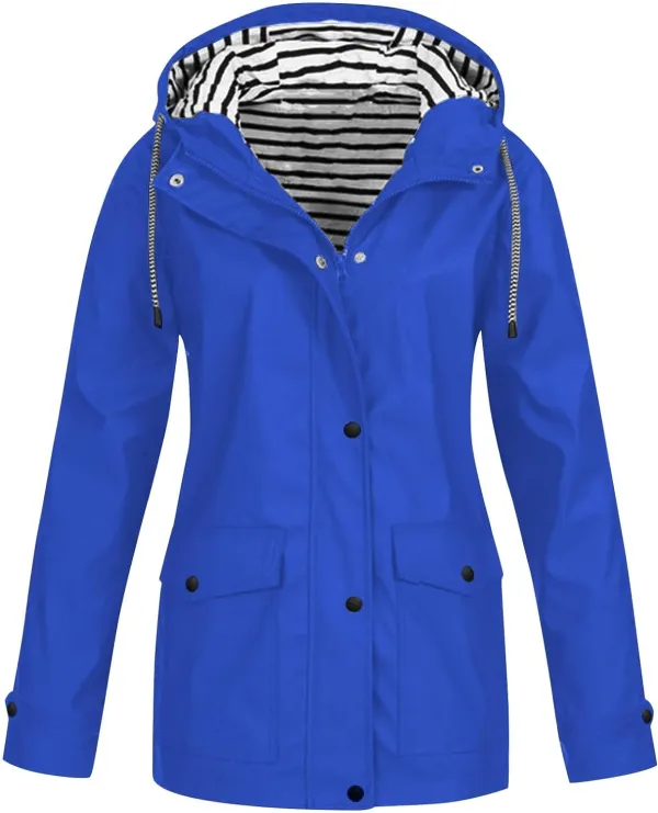 Rain Jackets For Women Waterproof With Hood Lightweight Casual Anorak Travel Hiking Coats with Pockets 720