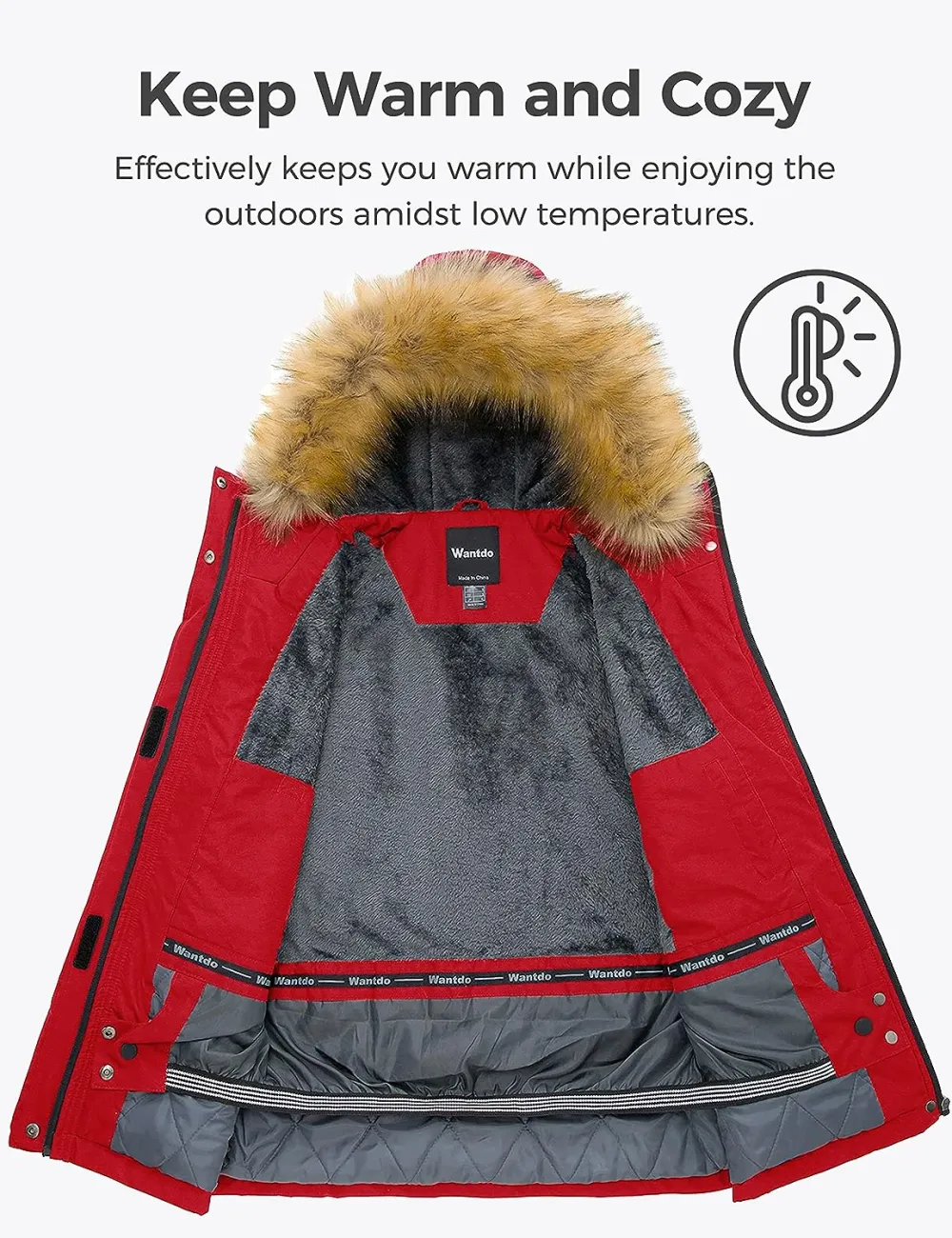 Women's Waterproof Ski Jacket Hooded Winter Snow Coat Mountain Snowboarding Jackets Insulated Fleece Parka