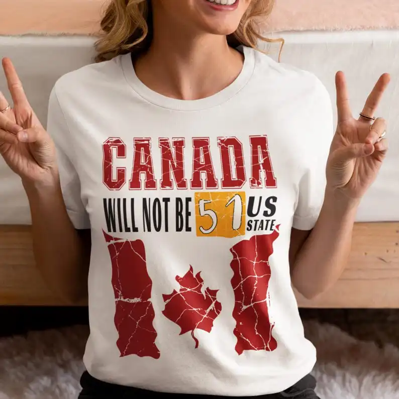 Canada Will Not Be 51st State T-Shirt | Bold Patriotic Canadian Flag Tee | Vintage Distressed Design | Stand for Canadian Independence