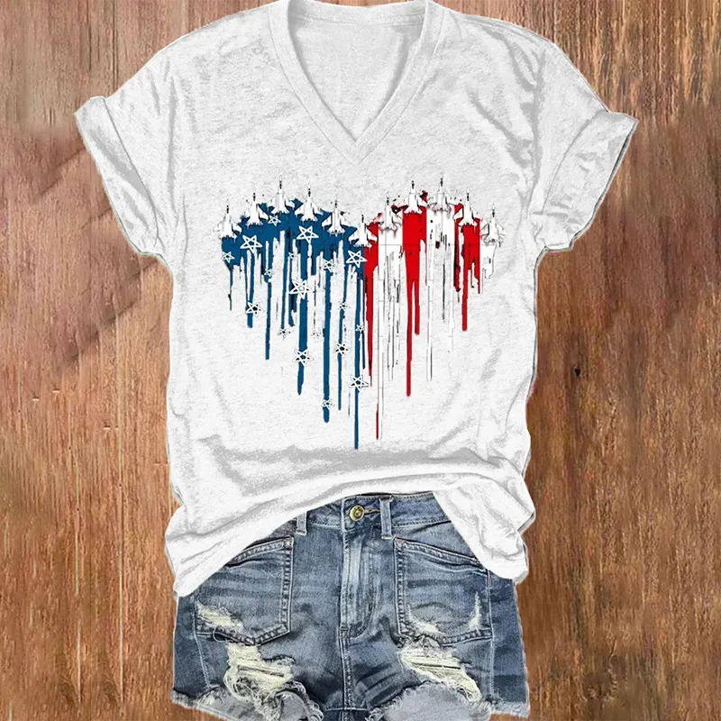 Women's Independence Day Design Printed T-Shirt